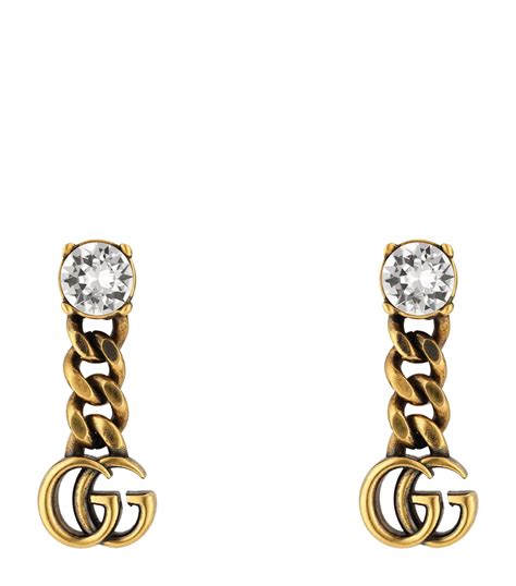 gucci gold double g earrings|Gucci interlocking earrings silver.